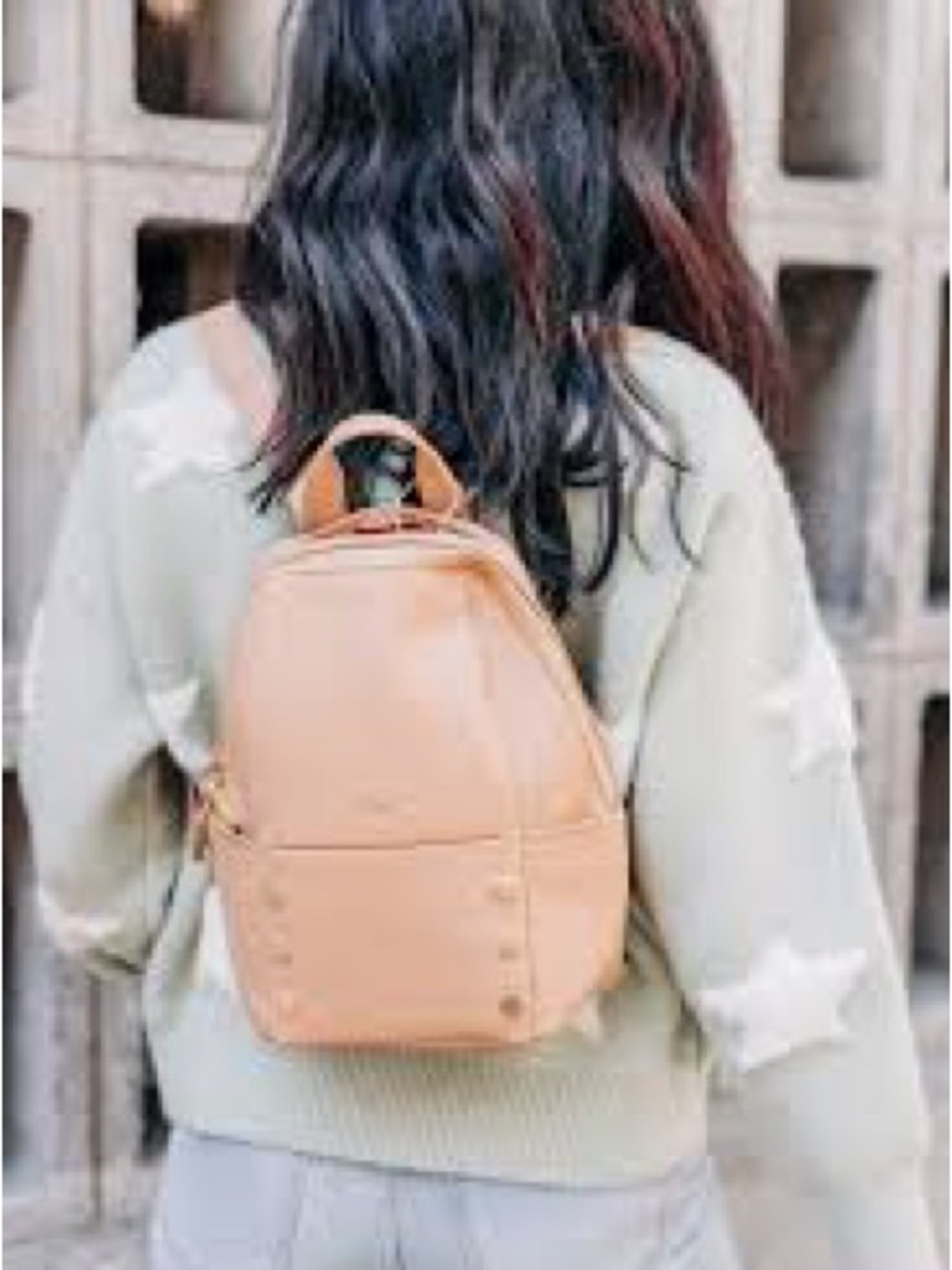 HAMMITT Tan Soft pebbled Leather Hunter Medium backpack gold accents GUC